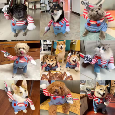 Funny Large Dog Halloween Costume - Adjustable Pet Cosplay Outfit