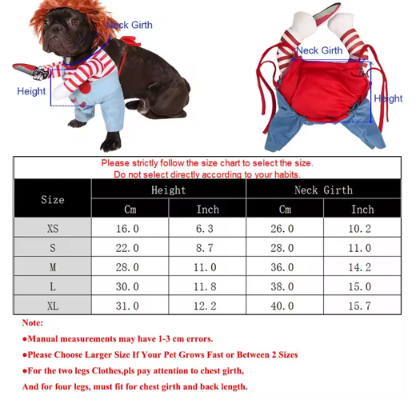 Funny Large Dog Halloween Costume - Adjustable Pet Cosplay Outfit
