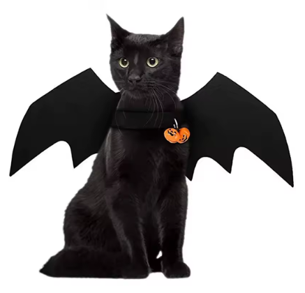 Bat Wings Pet Costume – Halloween Collar for Cats & Dogs